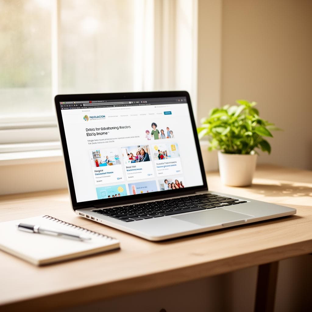 Laptop med utbildningar på skärmen